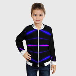 Бомбер детский Color black neon stripes, цвет: 3D-белый — фото 2