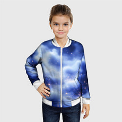 Бомбер детский Сине-голубая волшебная дымка, цвет: 3D-белый — фото 2