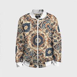 Бомбер детский Узоры калейдоскопа, цвет: 3D-белый
