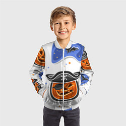 Бомбер детский Радостный хэллоуин, цвет: 3D-белый — фото 2