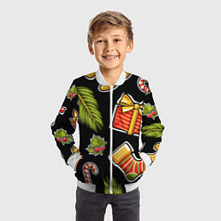 Бомбер детский Рождественский вайб, цвет: 3D-белый — фото 2