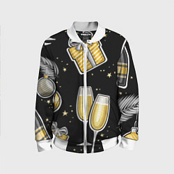 Бомбер детский Новогодний вайб, цвет: 3D-белый