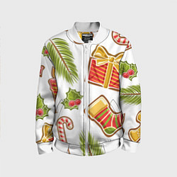 Бомбер детский Рождественский вайб, цвет: 3D-белый