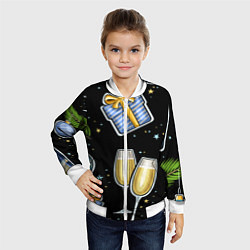 Бомбер детский Новогодний вайб, цвет: 3D-белый — фото 2