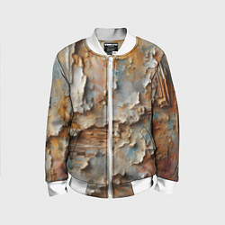 Бомбер детский Старая штукатурка на стене - абстракция, цвет: 3D-белый