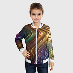 Бомбер детский Сморщенные складочки жидкости, цвет: 3D-белый — фото 2