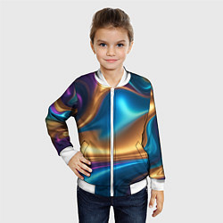 Бомбер детский Сплавы разноцветные, цвет: 3D-белый — фото 2