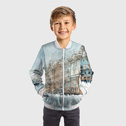 Бомбер детский Снежный день в Санкт-Петербурге, цвет: 3D-белый — фото 2