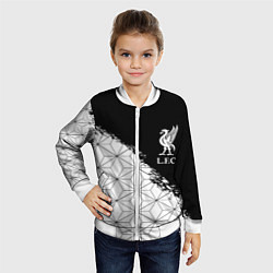 Бомбер детский Liverpool краски текстура геометрия, цвет: 3D-белый — фото 2