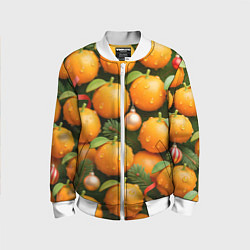 Бомбер детский Мандариновое настроение, цвет: 3D-белый