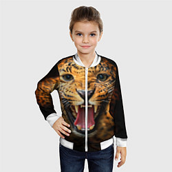 Бомбер детский Рык леопарда, цвет: 3D-белый — фото 2