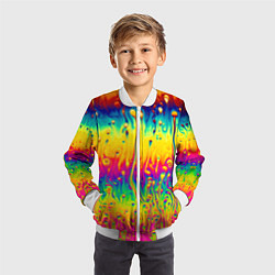 Бомбер детский Tie dye, цвет: 3D-белый — фото 2