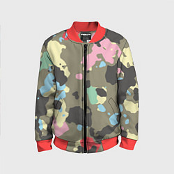 Бомбер детский Камуфляж: микс цветов, цвет: 3D-красный