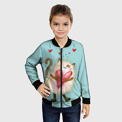 Бомбер детский Котик, цвет: 3D-черный — фото 2