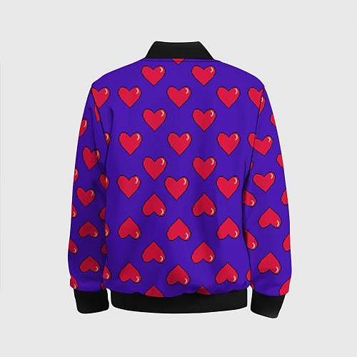 Детский бомбер Hearts Pattern / 3D-Черный – фото 2