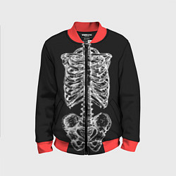 Бомбер детский Скелет, цвет: 3D-красный