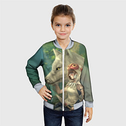 Бомбер детский Принцесса и волк, цвет: 3D-серый — фото 2