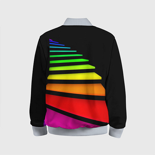 Детский бомбер Радужная лестница / 3D-Серый – фото 2