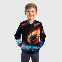 Бомбер детский Метеориты, цвет: 3D-синий — фото 2