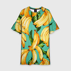 Платье клеш для девочки Банан, цвет: 3D-принт