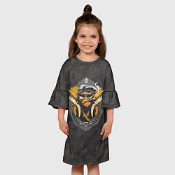 Платье клеш для девочки Камуфляжная обезьяна, цвет: 3D-принт — фото 2