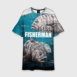 Платье клеш для девочки Best fisherman, цвет: 3D-принт