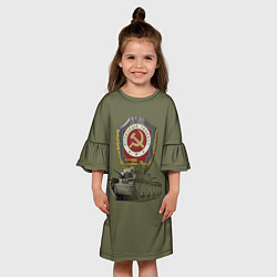 Платье клеш для девочки Отличный Танкист (Т-28 цвет), цвет: 3D-принт — фото 2