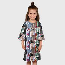 Платье клеш для девочки Импрессионизм 16, цвет: 3D-принт — фото 2