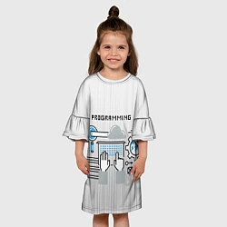Платье клеш для девочки Программирование 2, цвет: 3D-принт — фото 2