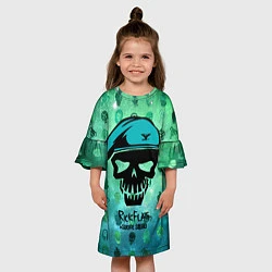 Платье клеш для девочки Rick Flag Face, цвет: 3D-принт — фото 2