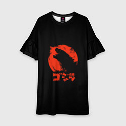 Платье клеш для девочки Godzilla, цвет: 3D-принт