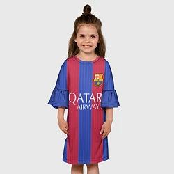 Платье клеш для девочки FCB Messi: Qatar Airways, цвет: 3D-принт — фото 2