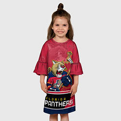 Платье клеш для девочки Florida Panthers, цвет: 3D-принт — фото 2