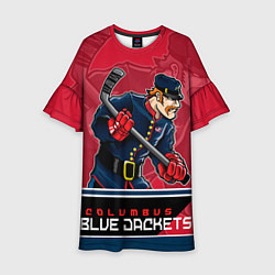 Платье клеш для девочки Columbus Blue Jackets, цвет: 3D-принт