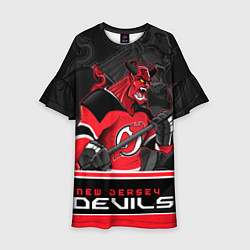 Платье клеш для девочки New Jersey Devils, цвет: 3D-принт