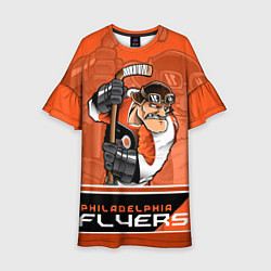 Платье клеш для девочки Philadelphia Flyers, цвет: 3D-принт
