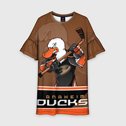Платье клеш для девочки Anaheim Ducks, цвет: 3D-принт