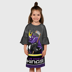 Платье клеш для девочки Los Angeles Kings, цвет: 3D-принт — фото 2