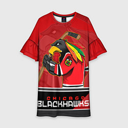 Платье клеш для девочки Chicago Blackhawks, цвет: 3D-принт