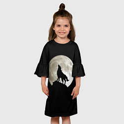 Платье клеш для девочки Moon Wolf, цвет: 3D-принт — фото 2