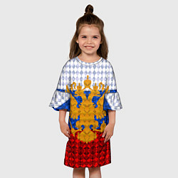 Платье клеш для девочки Россия: полигоны, цвет: 3D-принт — фото 2