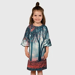 Платье клеш для девочки Осень, цвет: 3D-принт — фото 2