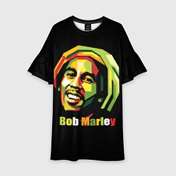 Платье клеш для девочки Bob Marley Smile, цвет: 3D-принт