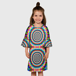 Платье клеш для девочки Grazy fractal, цвет: 3D-принт — фото 2