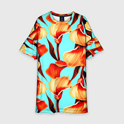 Платье клеш для девочки Summer Flowers, цвет: 3D-принт