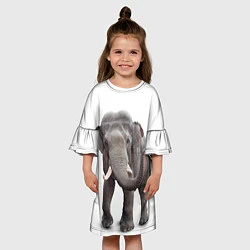 Платье клеш для девочки Большой слон, цвет: 3D-принт — фото 2
