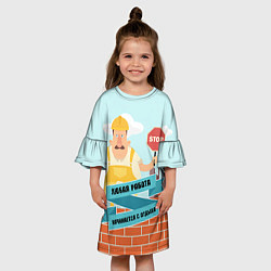 Платье клеш для девочки Строитель 11, цвет: 3D-принт — фото 2