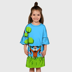 Платье клеш для девочки Утиная охота, цвет: 3D-принт — фото 2