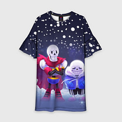 Платье клеш для девочки Sans & Papyrus, цвет: 3D-принт