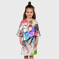 Платье клеш для девочки Герои подземелья, цвет: 3D-принт — фото 2
